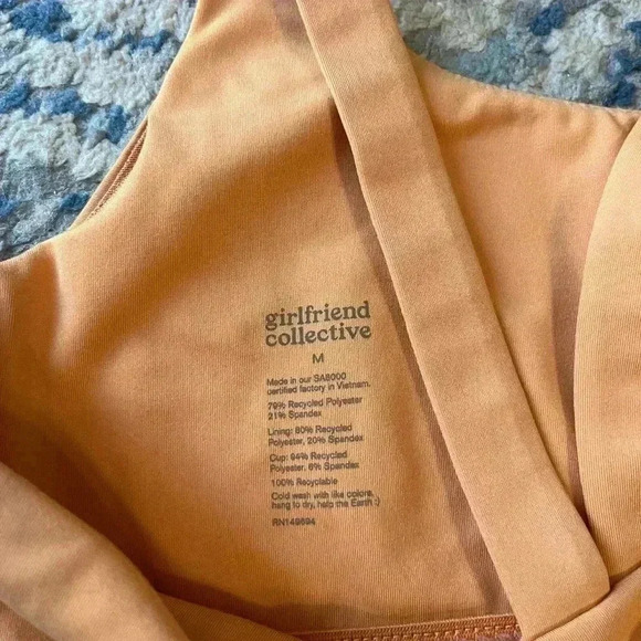 Girlfriend Collective Lou V back sports bra orange medium - Picture 4 of 4